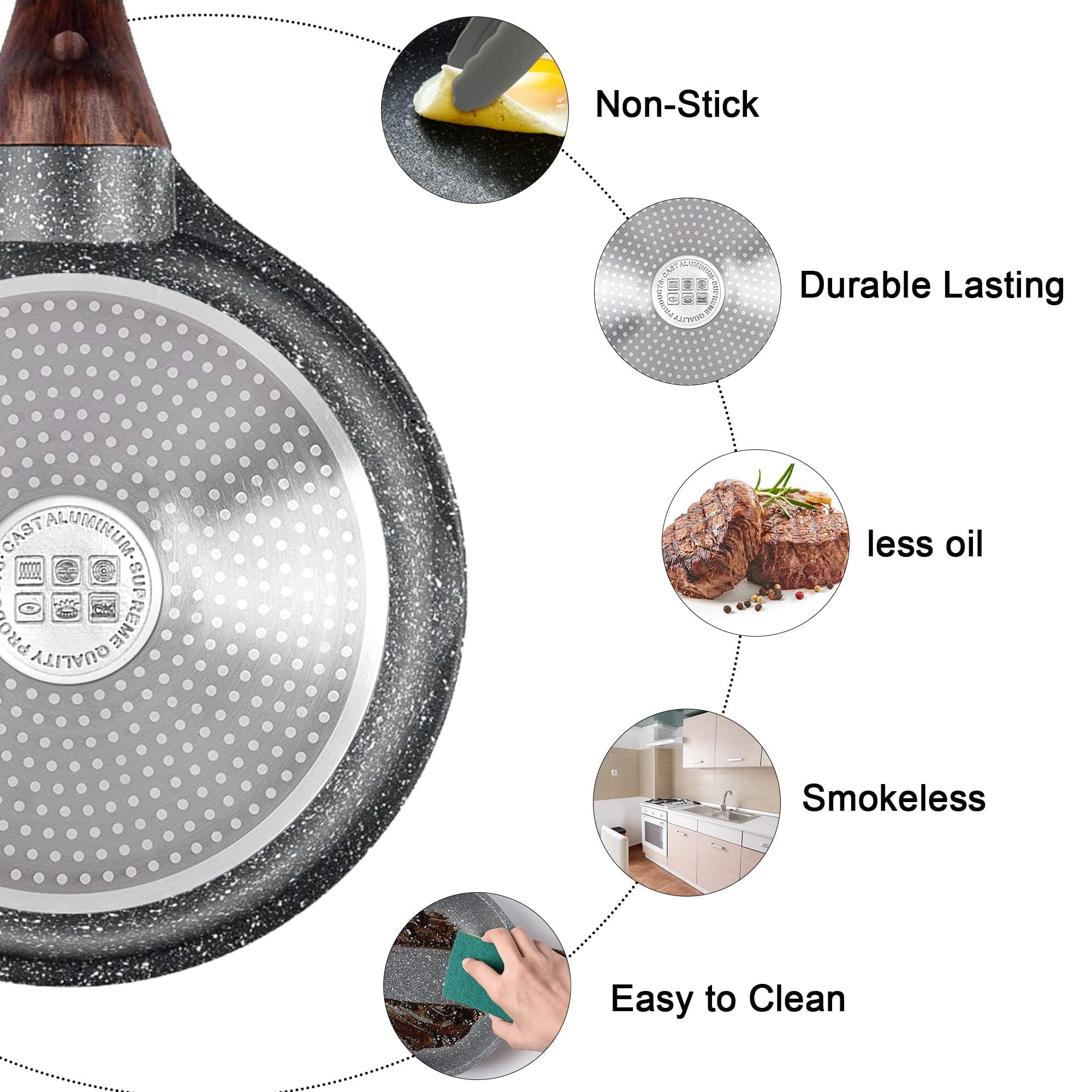 Westinghouse Pannenset - Zwart Marmer Grillpan 28cm Wokpan 30cm - Zwart Marmer - Geschikt Voor Alle Warmtebronnen Inclusief Inductie 66fd6fa2ea584e64dc04bca4