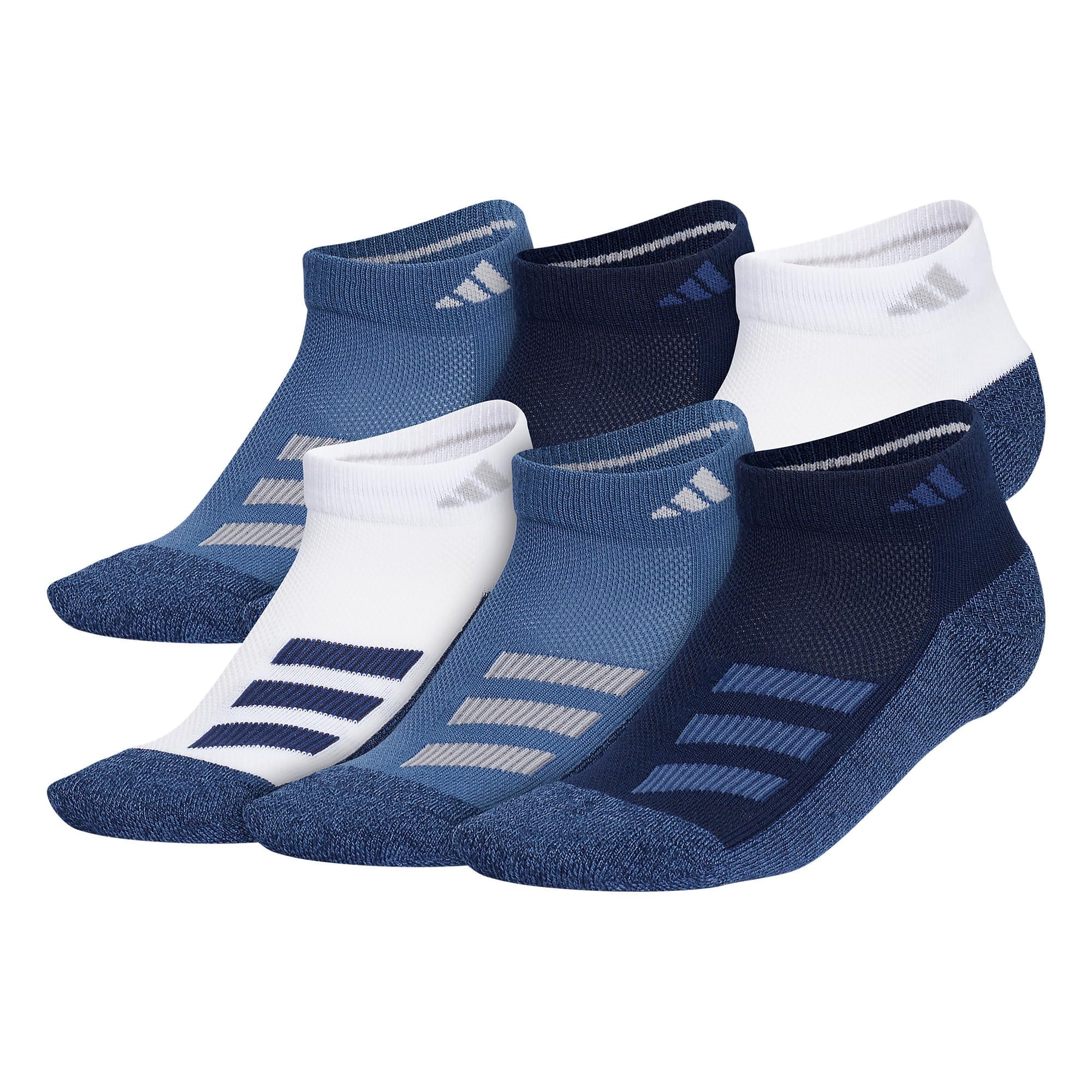 adidas Low Cut Ankle Socks for Boys and Girls Youth (6-Pack) Athletic Cushioned and Comfortable