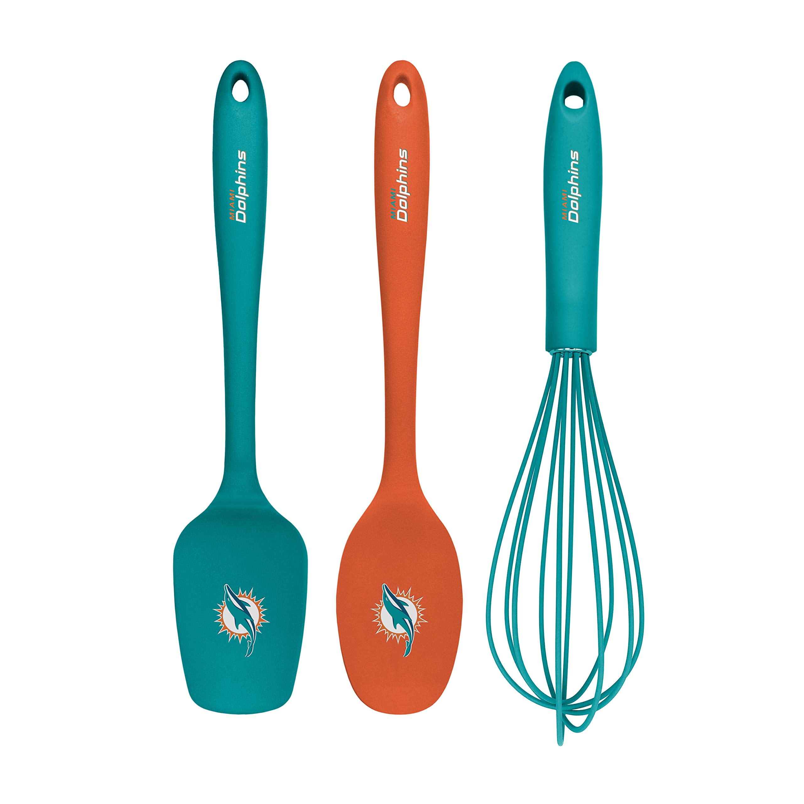 SportsVault NFL Miami Dolphins 3-Piece Silicone Kitchen Utensil Set