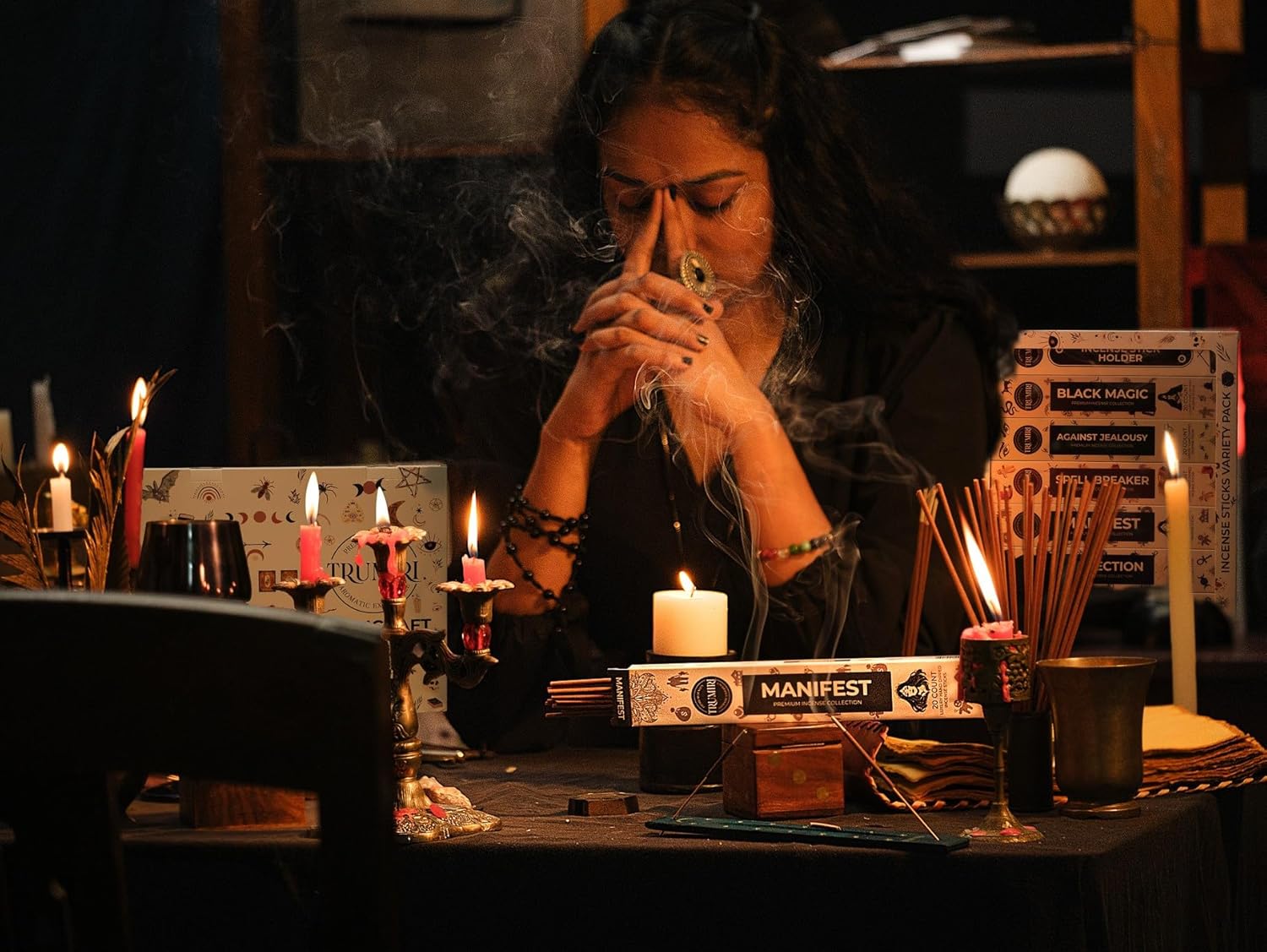 Witchcraft Incense Sticks - Total 120 Insence-Sticks (20 Insense x 6 Inscents) - for Wiccan Witches Brew Wicca Witch Voodoo Spell Pagan Black Magic Protection Against Jealousy + Burner Holder - Image 3