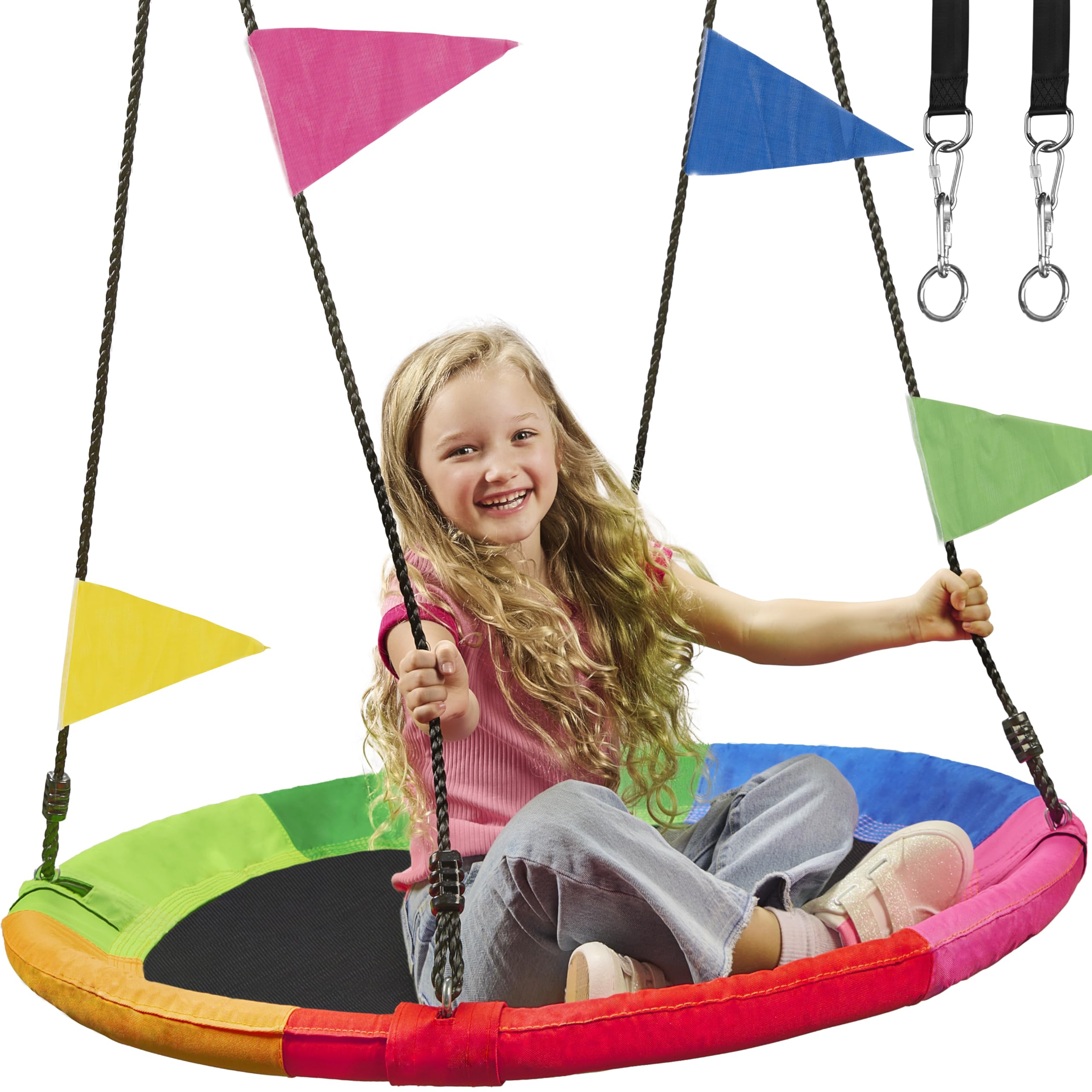 Tree Swing - 40 Inch Saucer Swing for Kids Outdoor with 900Lb Weight Capacity - Waterproof 900D Oxford Fabric, Ideal Kids Swings Set Accessories, Tree Swings for Kids Outdoor Fun