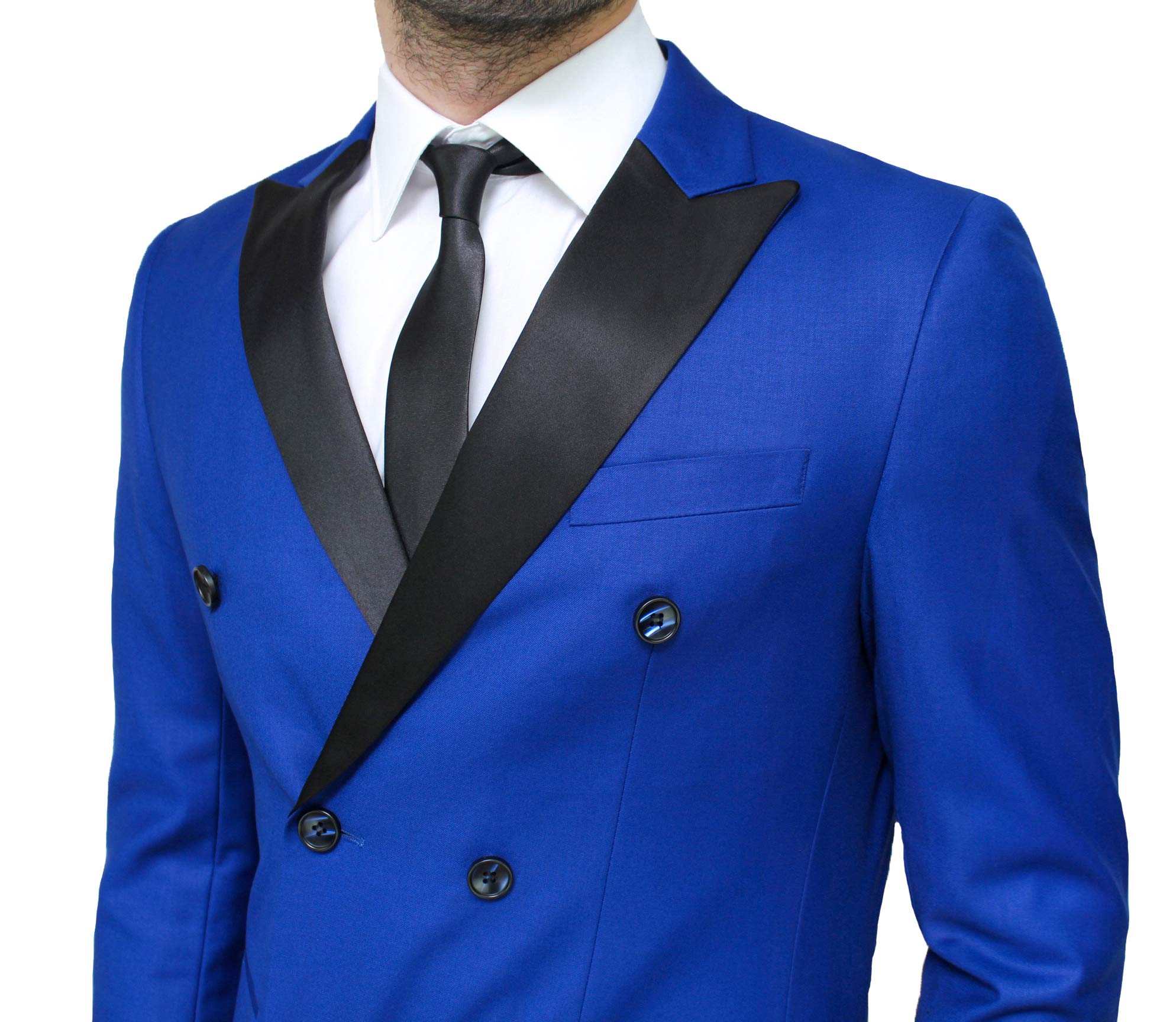 Abito Completo Uomo Blu Doppiopetto Sartoriale Elegante Cerimonia