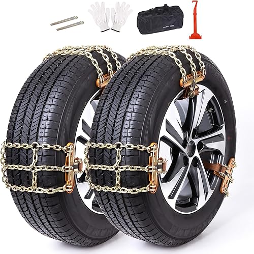 Miniatura 8 de Cadenas de nieve, cadenas universales para neumáticos de 8.858-11.614 in para automóvil, SUV, RV, camionetas, cadena de tracción ajustable de