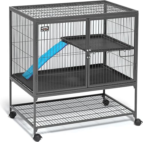 Vista 6 de Jaula para hurón MidWest Homes for Pets, modelo Deluxe Ferret Nation, Nación Hurón, Platino/Gris