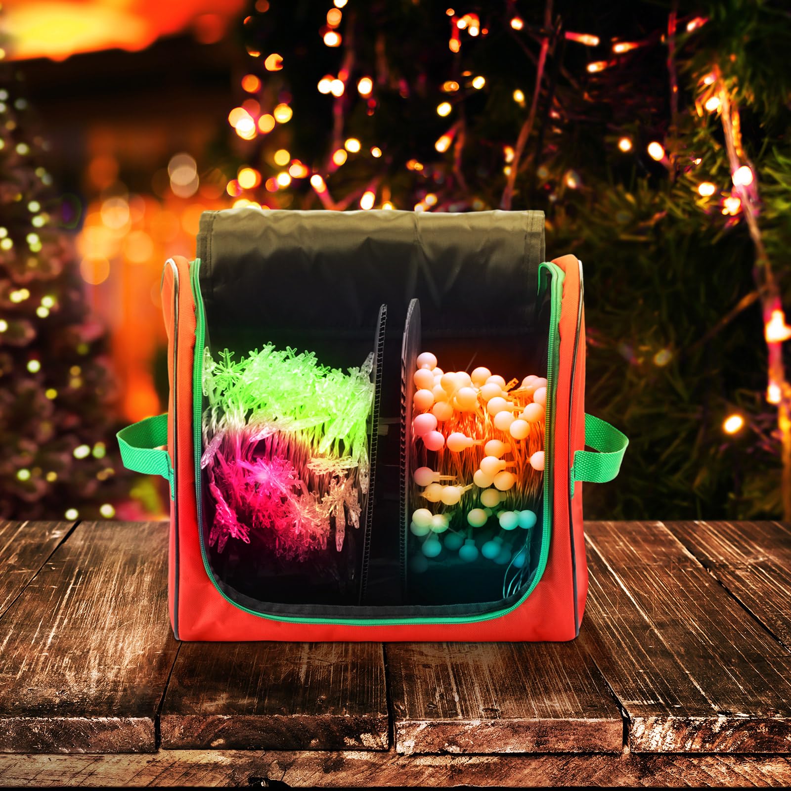 Abbylike Christmas Light Storage Bag with 3 Hollow Plastic Reels