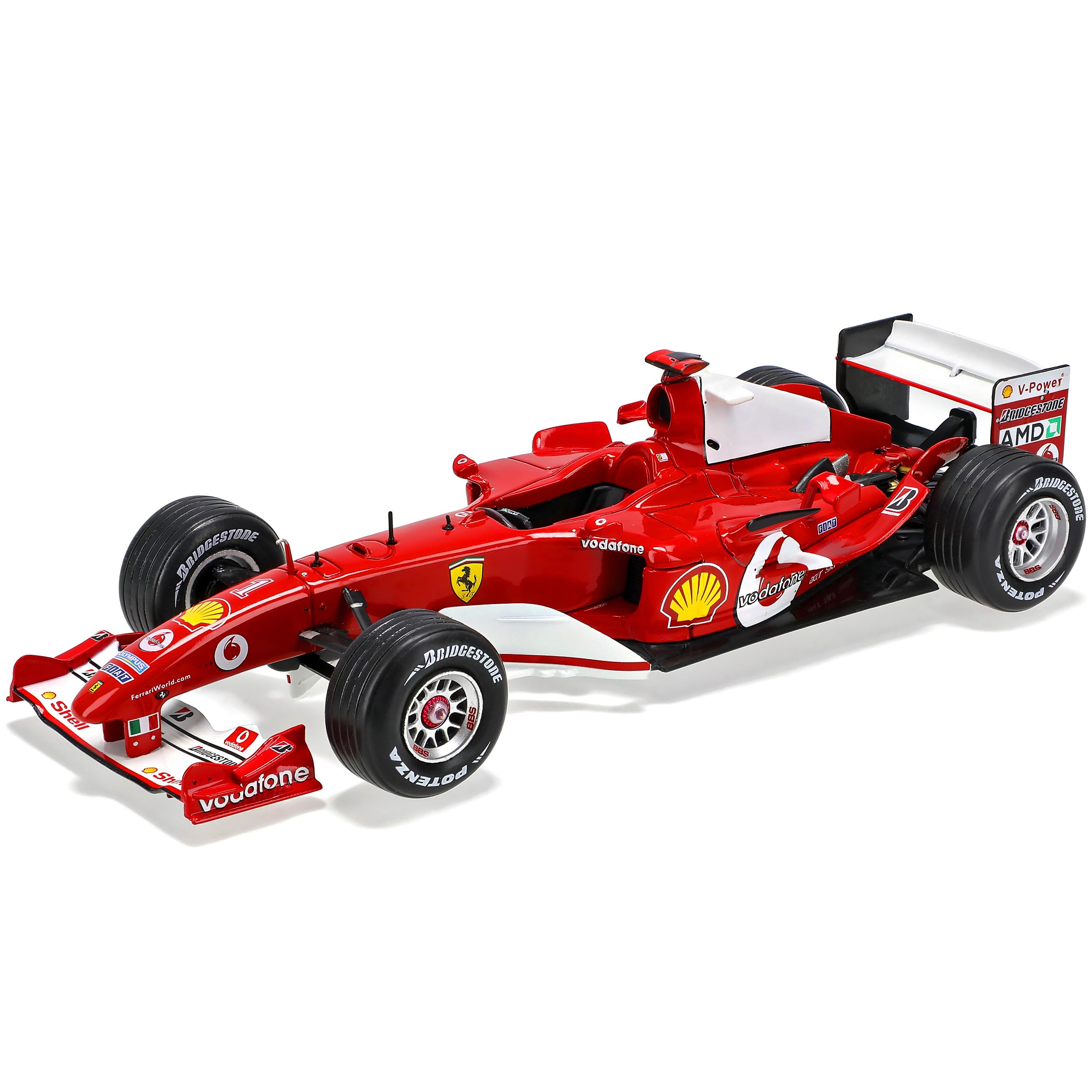 alles-meine.de GmbH Ferari F2004 Michael Schumacher 2004 Formel 1 mit Sockel und Vitrine 1/24 Modell Auto