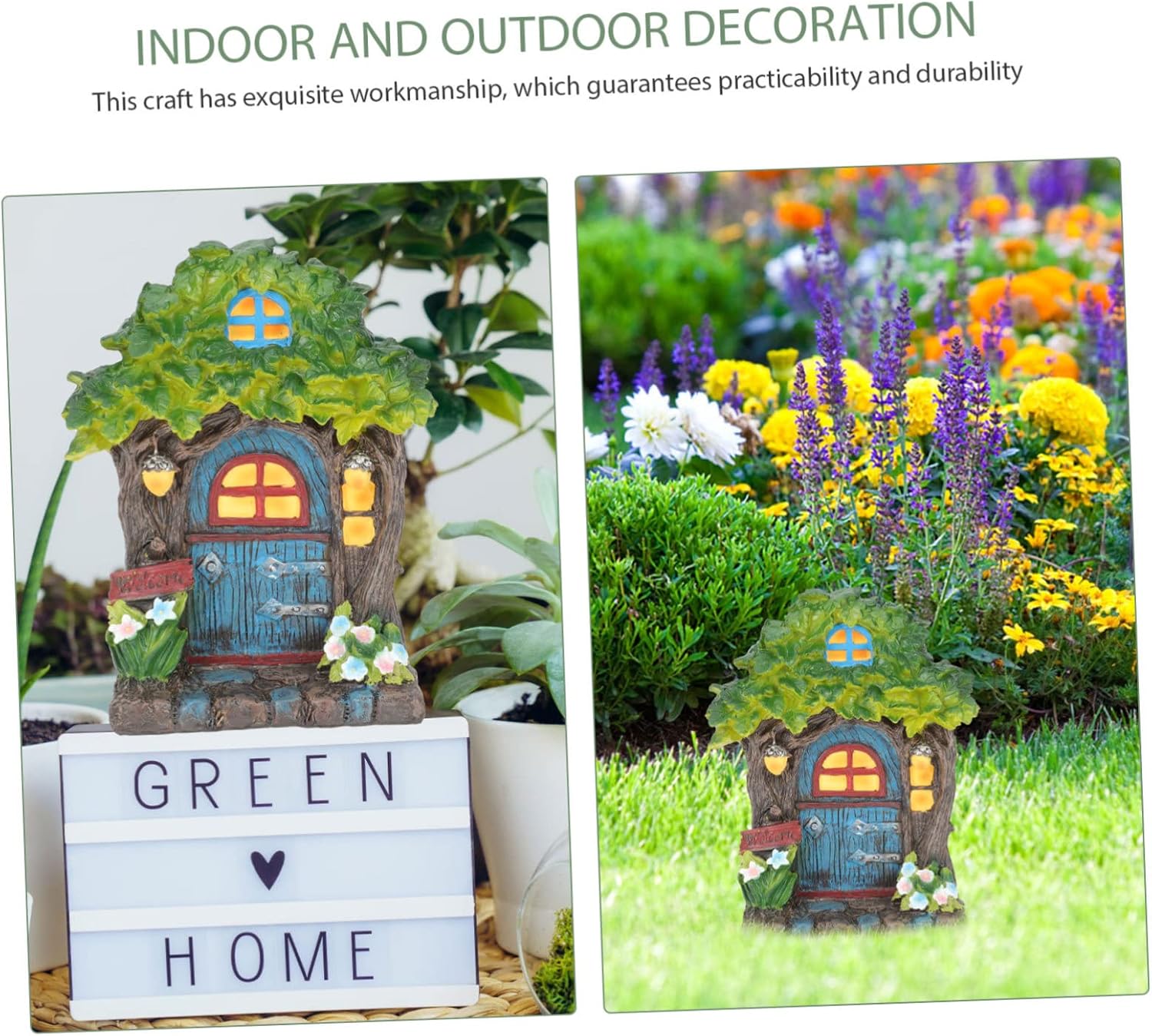 Garden Fairy House Decor Miniature Door Sculpture for Outdoor Garden and Park Decoration Resin Fairy Home Ornament
