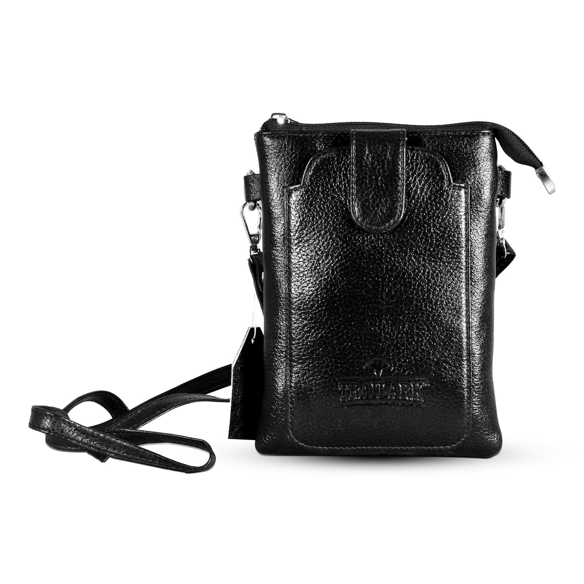 Leather Sling Bag for Women,Crossbody Shoulder Side Bag for Mobile with Adjustable Strap & Zipper,Compact Travel Bag-image-10