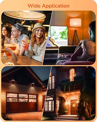 Miniatura 6 de EDISHINE Bombillas naranjas de Halloween, A19 de 9 W (equivalente a 60 W), bombillas LED naranjas, base E26 de color naranja para decoraciones de