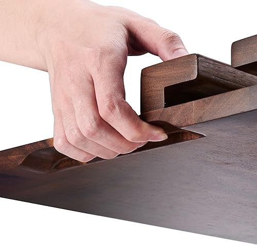 Miniatura 5 de Gourmet Basics by Mikasa Picnic Wine & Charcutería - Bandeja de madera de acacia, 20 x 13 pulgadas, color negro