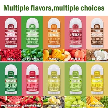 120 Pack Mini Lip Balm Bulk, 10 Assorted Flavors, 0.1oz | Natural, Vitamin E & Beeswax, Moisturizing Lip Care for Dry Cracked Lips, Perfect for Care Packages & Small Gifts