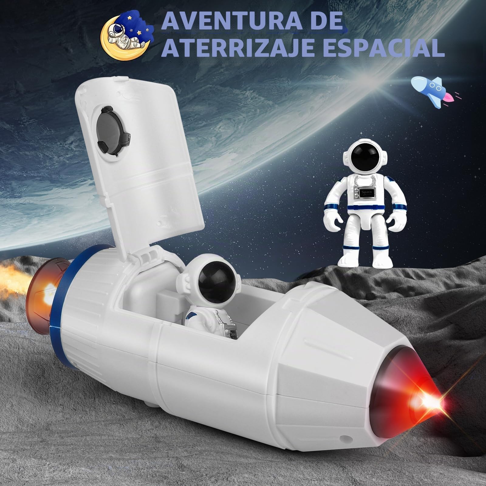 Juguete de Cohete Espacial para niños, de Transbordador para de 3, 4, 5, 6, 7 y 8 años, de Cohete Espacial de Regalo para y niñas.
