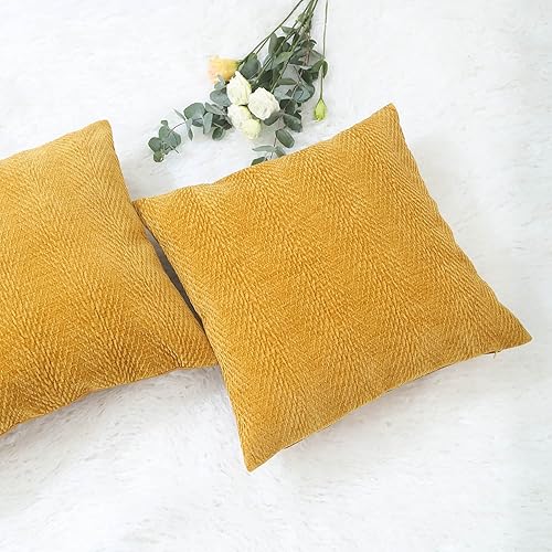 Miniatura 3 de Paquete de 2 fundas de almohada para sofá, hogar, acogedora funda de almohada de felpilla texturizada, funda de cojín decorativa para sofá, 18 x 18