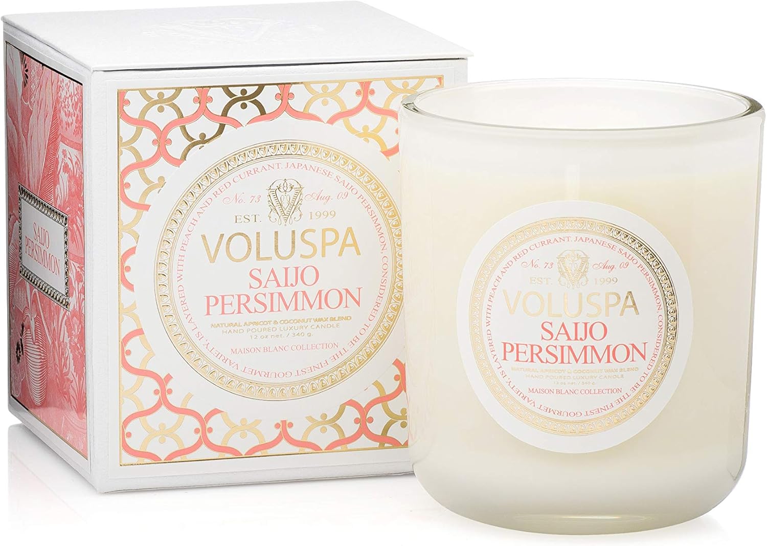 Voluspa Saijo Persimmon Classic Maison Candle, 100 hour 12 oz