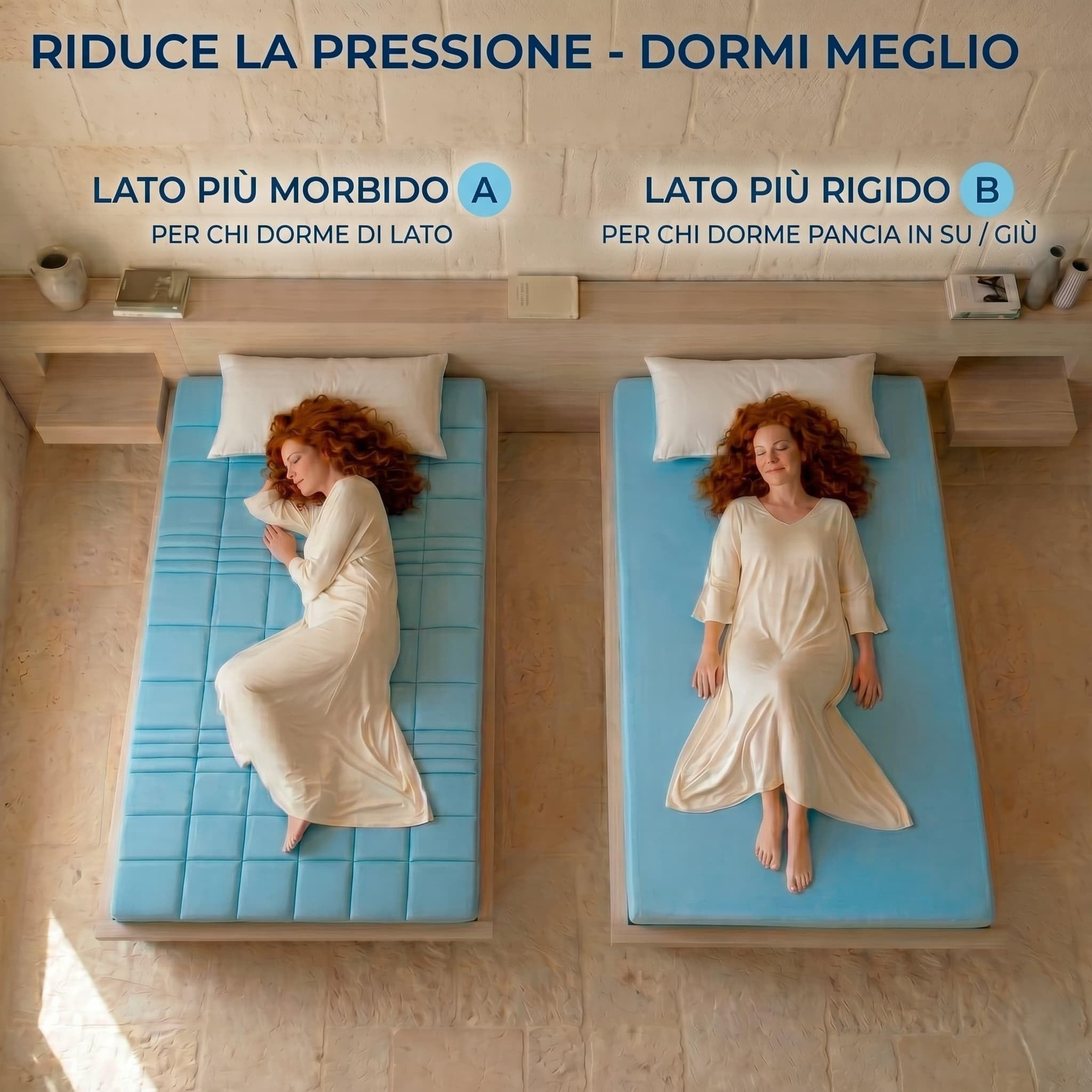 Nuvole di Sonno Topper Serenity Matrimoniale 160x190 Ortopedico in Memory Foam Alto 6cm 7 Zone, Materasso Correttore, Elastici Regolabili, Sfoderabile, Made in Italy, Disp.Medico Detraibile n.2781798