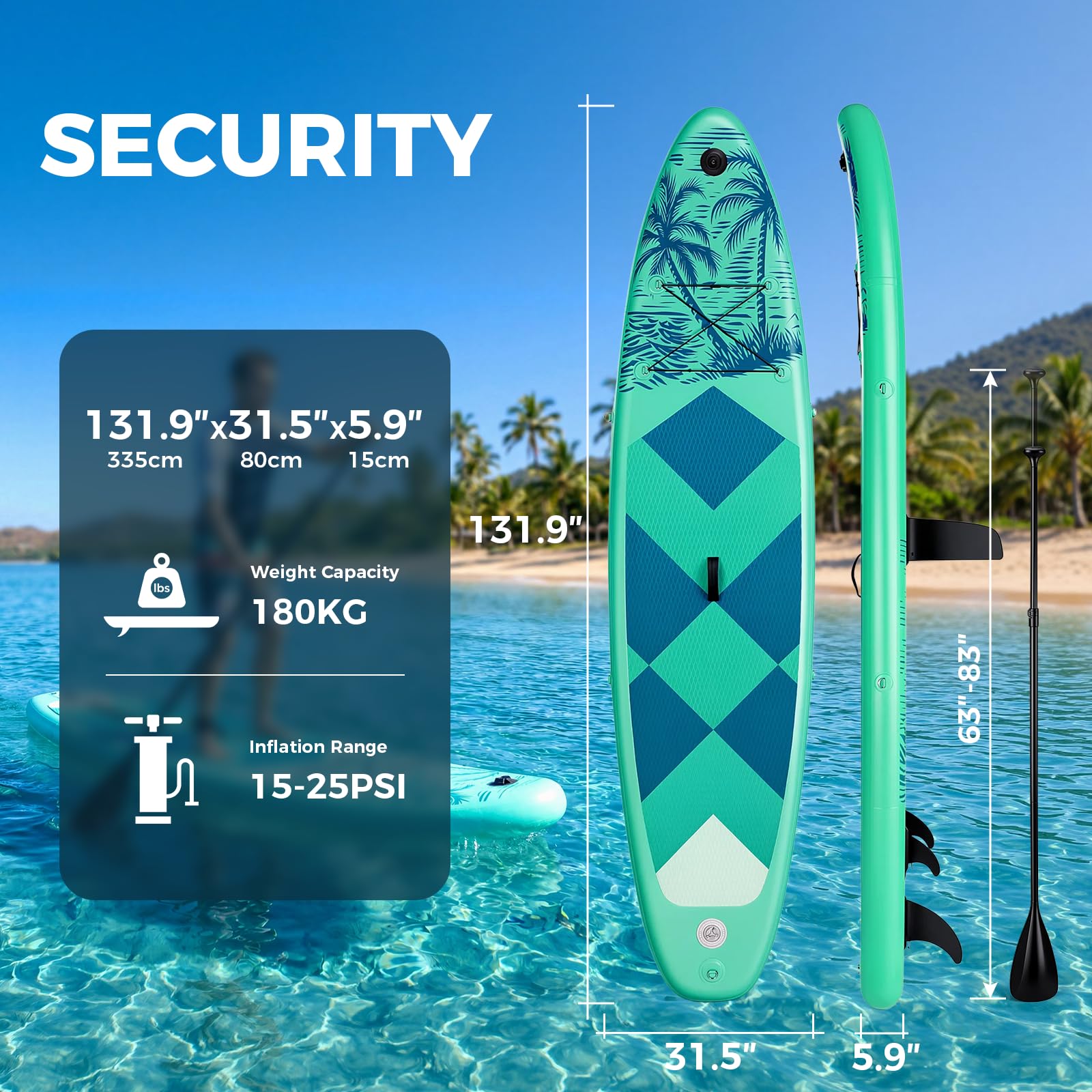 SMOOL SUP Aufblasbares Stand Up Paddle Board 335cm*80cm | Paddleboard für Erwachsene & Anfänger, rutschfeste Eva-Deck, inkl. komplettes Zubehör, Allround SUP für See Fluss Meer