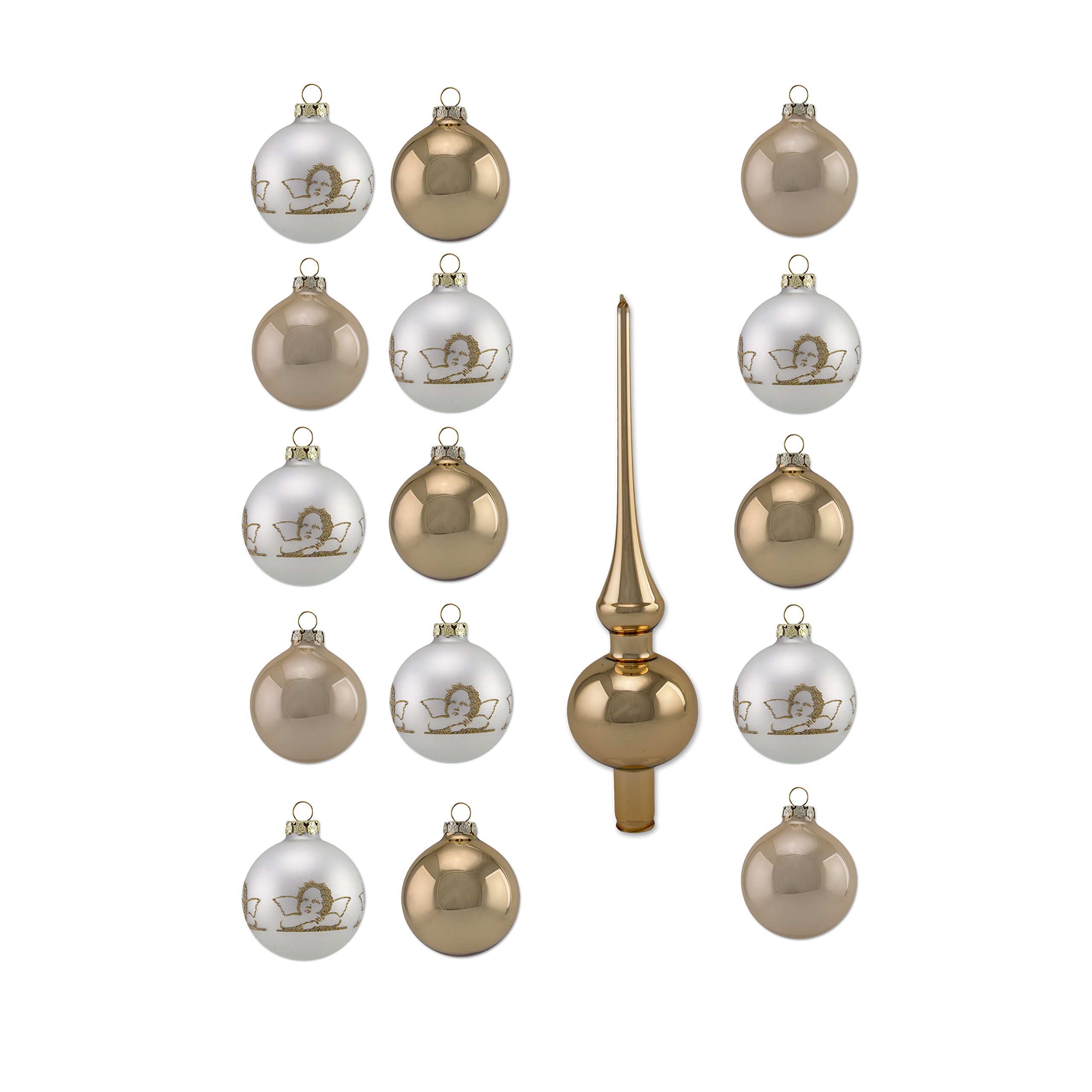 Thüringer Glasdesign Adorno para árbol de Navidad, Diamonds, 16-Teilig Uni, Deko, Spitze