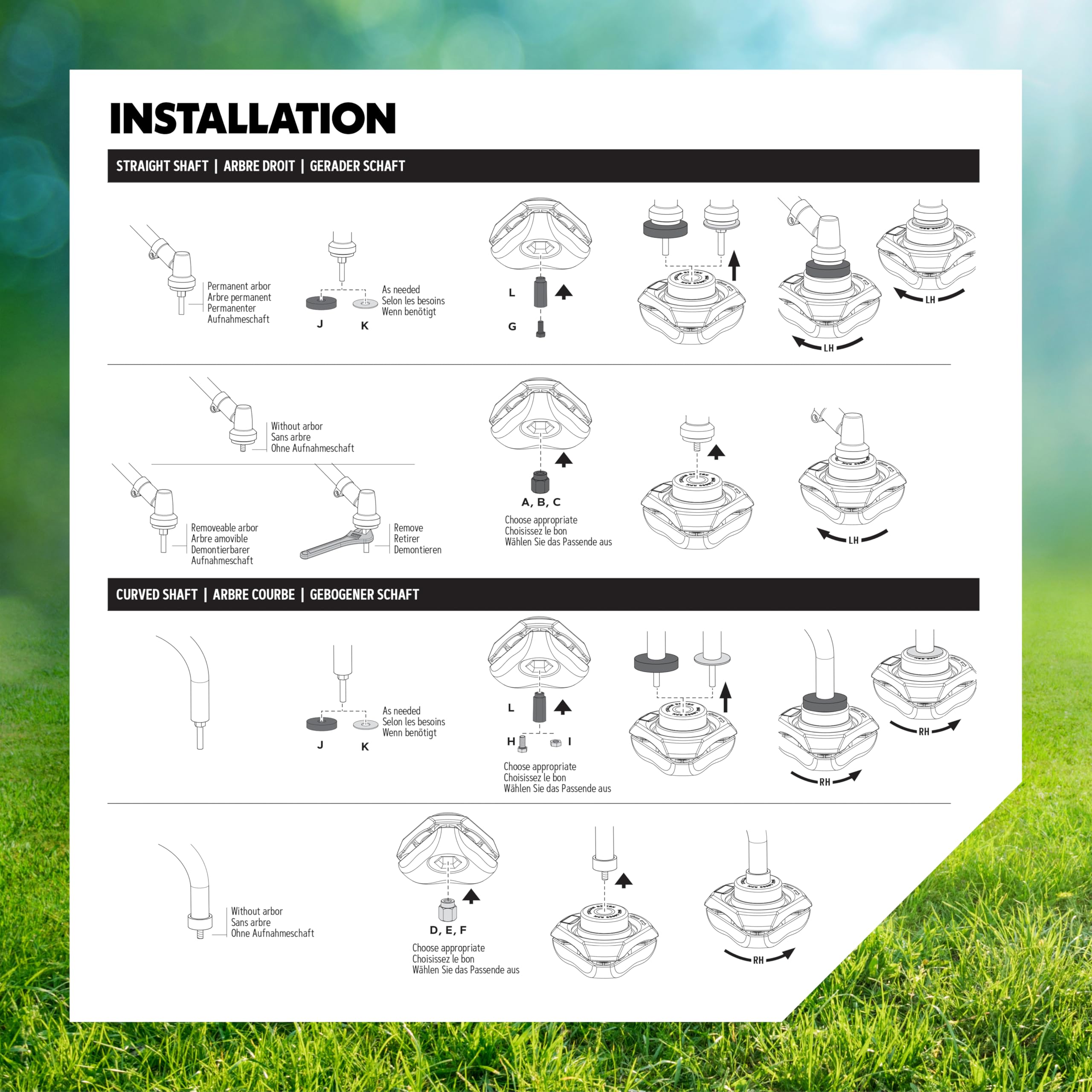 Oregon - Cabezal de Desbrozadora Universal de 3 Cuchillas para Hierba y Maleza, Apto para la Mayoría de las Desbrozadoras de Eje Recto, de Gasolina y Eléctricas como Stihl, Bosch, Ryobi, Worx y Más
