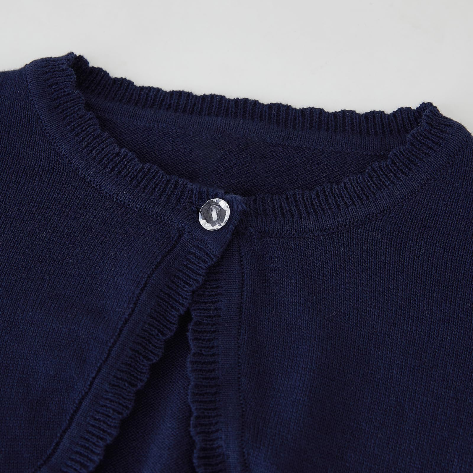 Miipat Fille en Bas Âge Cardigan Tricoté Enfants Pulls Tricotés Cardigan Boléro à Bouton Unique à Manches Longues Col Ras du Cou Manteau en Tricot