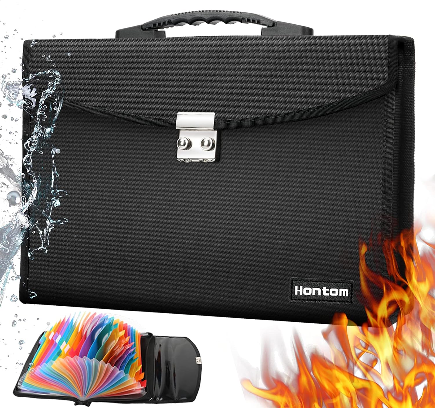 Document Folder, 24 Pockets Expanding File Folders with Lock,Important File