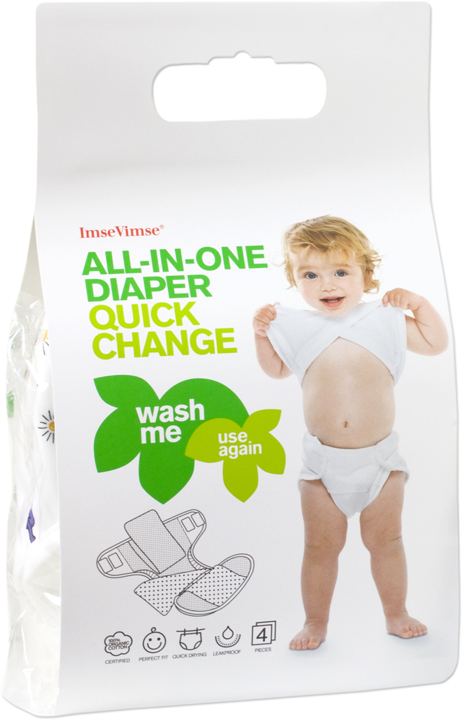 ImseVimse All-in-One Windeln Gr. S 4-8 kg im 4er-Set