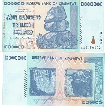 Spectrum Store 100 Trillion Zimbabwe Dollars Note, 2008 UNC ZWR Collectible - Foreign Paper Note - Foreign Notes