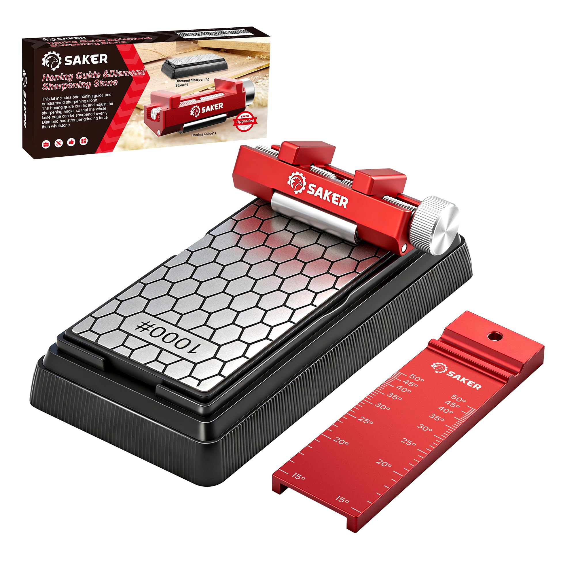 Photo 1 of Saker Chisel Sharpening Jig,Precision Woodworking Tool for Chisel Sharpening, Plane Blade Restoration, and Sharpening Stone Flattening,Complete Sharpening System for Hand Tools