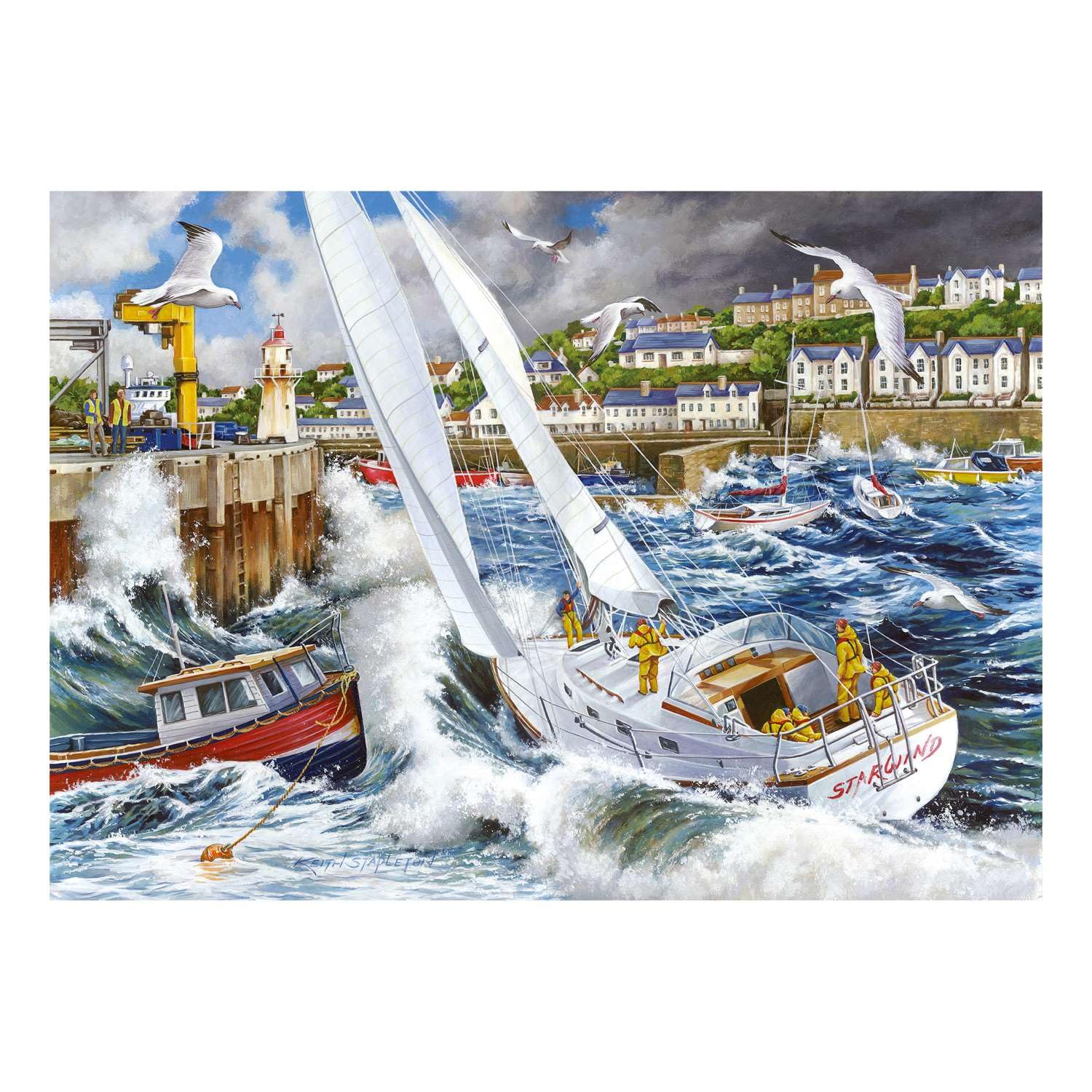 The House of Puzzles Storm Chased Jigsaw - 500 Piece Jigsaws for Adults Artist Illustrated, Scenic Landscape, Deluxe Puzzle Gifts