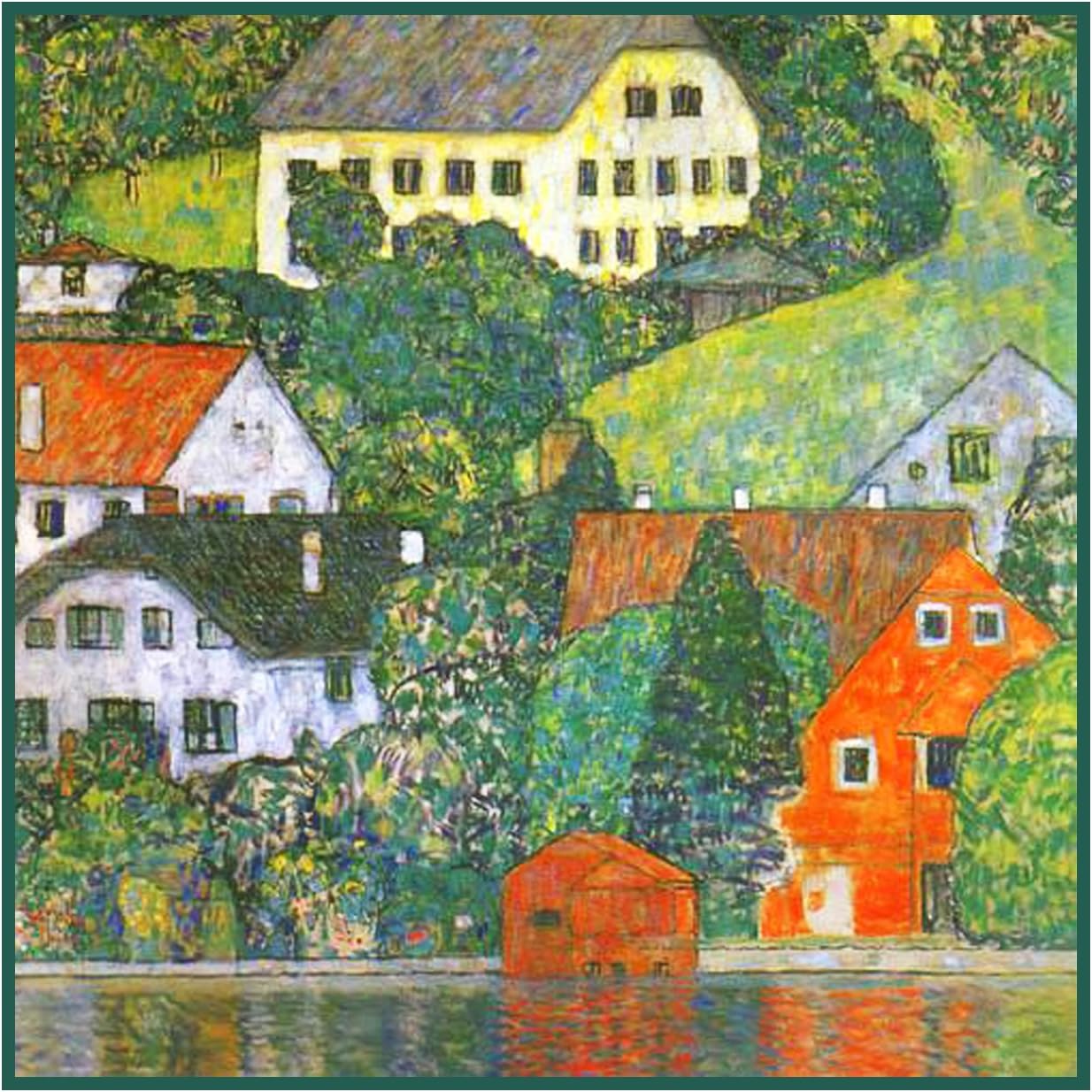 Orenco Originals Houses Unterach Attersee by Gustav Klimt Counted Cross Stitch Pattern