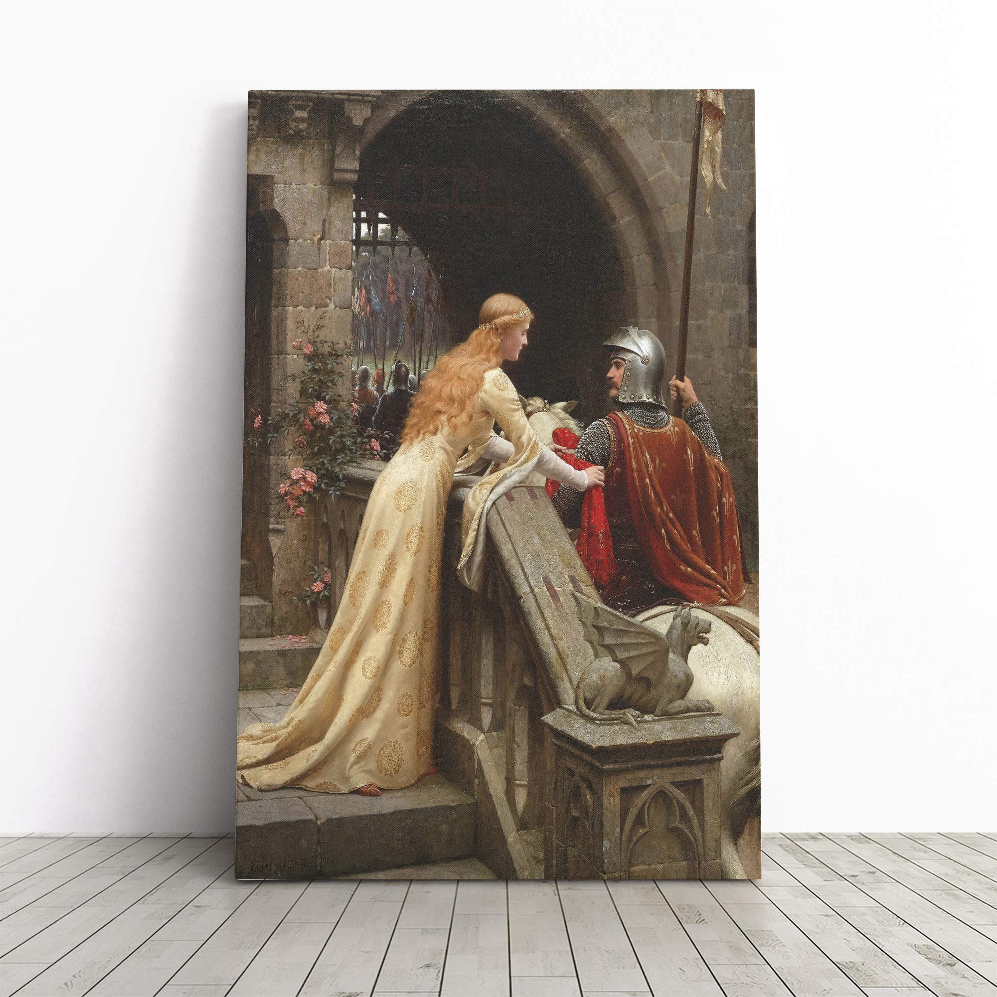 Edmund Leighton God Speed Canvas Print | Gallery Wrapped 30mm Frame Wall Art | 24x16 inches | Ready to Hang | Modern Picture | Living Room Bedroom Lounge Office