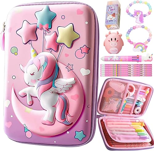 JYPLKCMT Estuche para lápices de unicornio para niñas y niños, bonito estuche para lápices rosa, 3D EVA de gran capacidad, bonita bolsa para lápices disponible en Yaxa Colombia