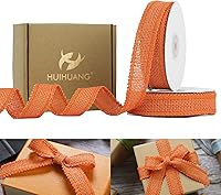 Vista 11 de HUIHUANG Cinta de arpillera turquesa de 1 pulgada x 20 yardas, cinta de arpillera de yute natural para envolver regalos, cintas de arpillera gruesas