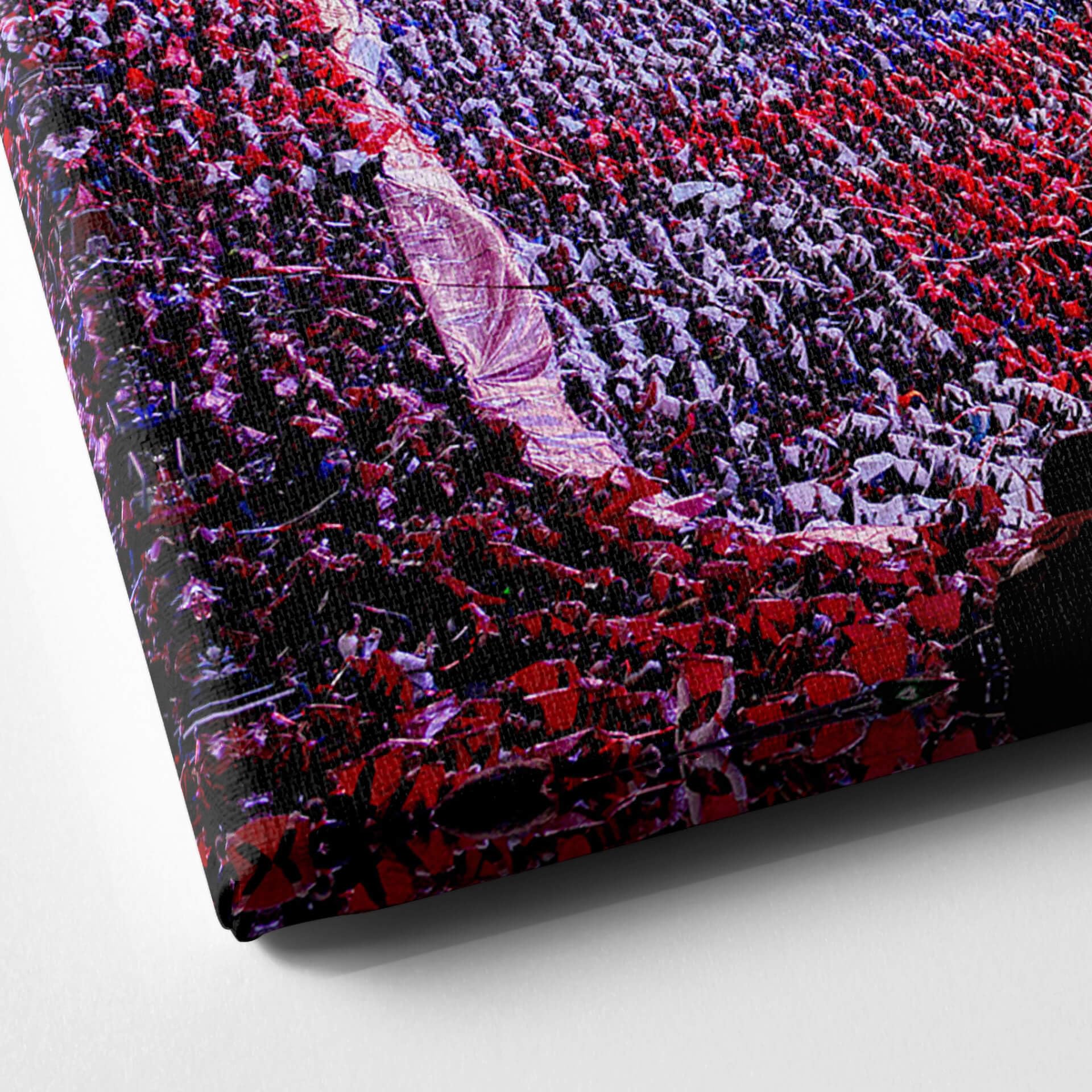 K&L Wall Art Leinwandbild FC Bayern Stadion-Choreo bei Tag mit Wandhalterung | FCB FC Bayern München Fußball Bundesliga Sport Allianz Arena | (75X50 cm)