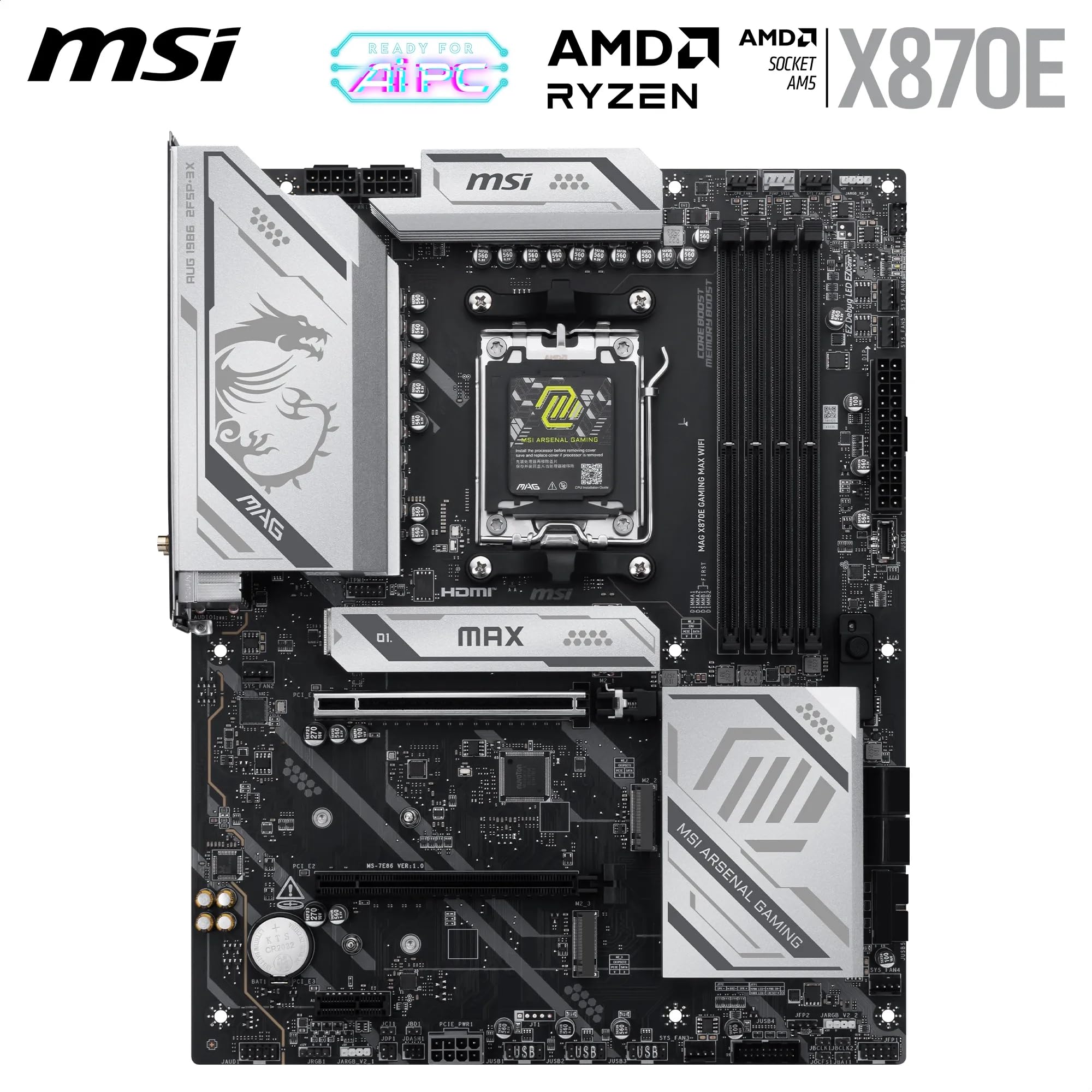 Amazon | MSI MAG X870E Gaming MAX WiFiマザーボード、ATX - AMD