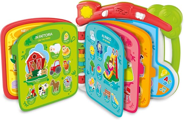 Clementoni Baby Découvrez le Monde en 100 Mots - Livre Interactif 1 Année Électronique Parlant, Livre Enfants Éducatif Bilingue Tactile Sonore, Enseigne Italien et Anglais, Apprendre De Nouveaux Mots,