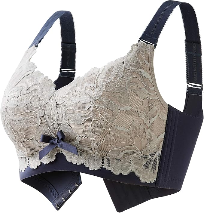 AILIVIN 32-42(B-DDD) Lightly Latex Lined Cup Wirefree Unpadded Full Coverage Plus Size Minimizer Bra