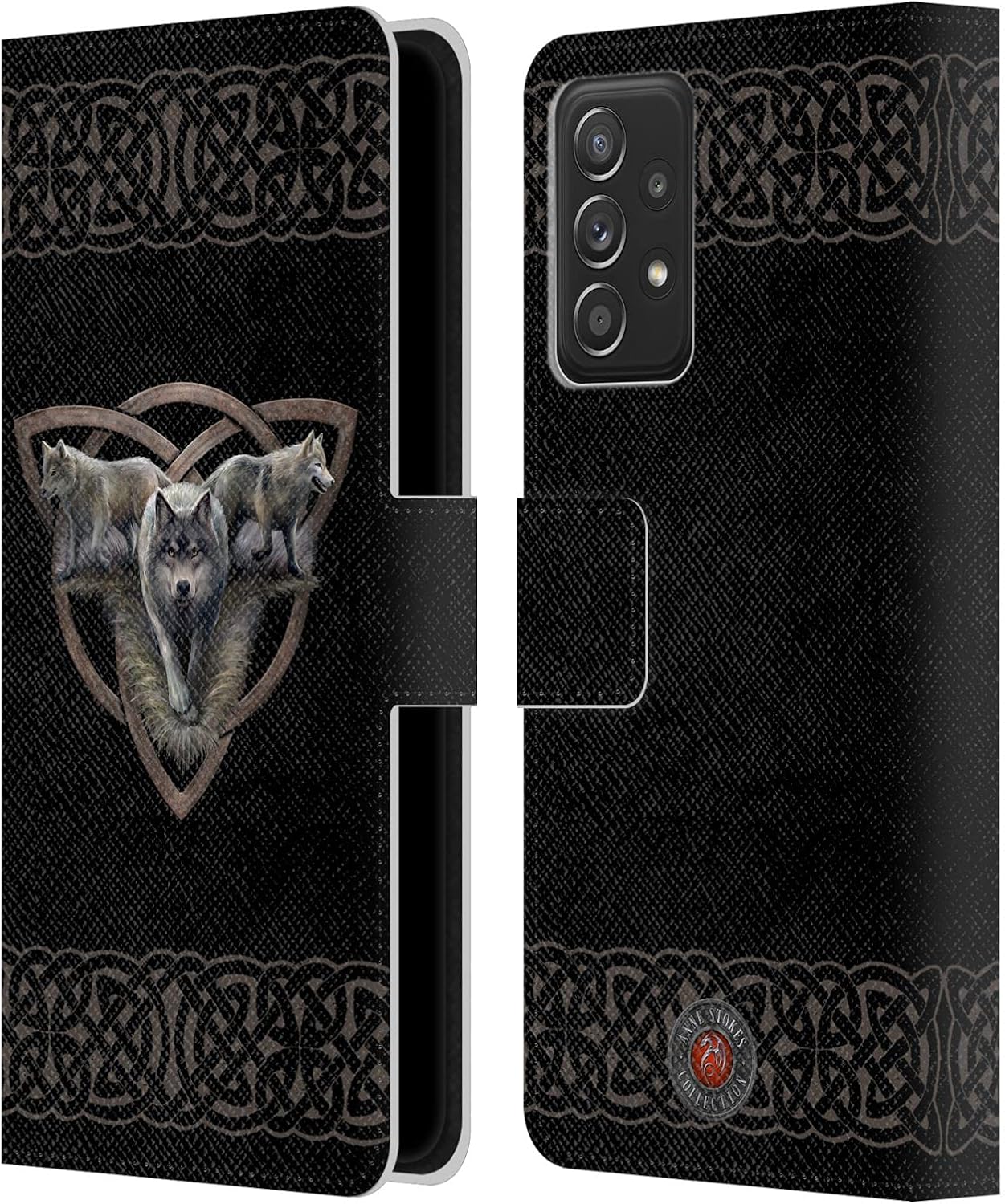 Head Case Designs Officially Licensed Anne Stokes Trio Wolves 2 Leather Book Wallet Case Cover Compatible with Galaxy A52 / A52s / 5G (2021)