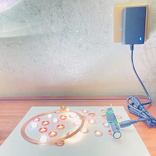 Miniatura 3 de Taidacent 5 piezas de LED inalámbricos de inducción y bobina de alta potencia inalámbrica de inducción lámpara LED sin cableado para micro modelado