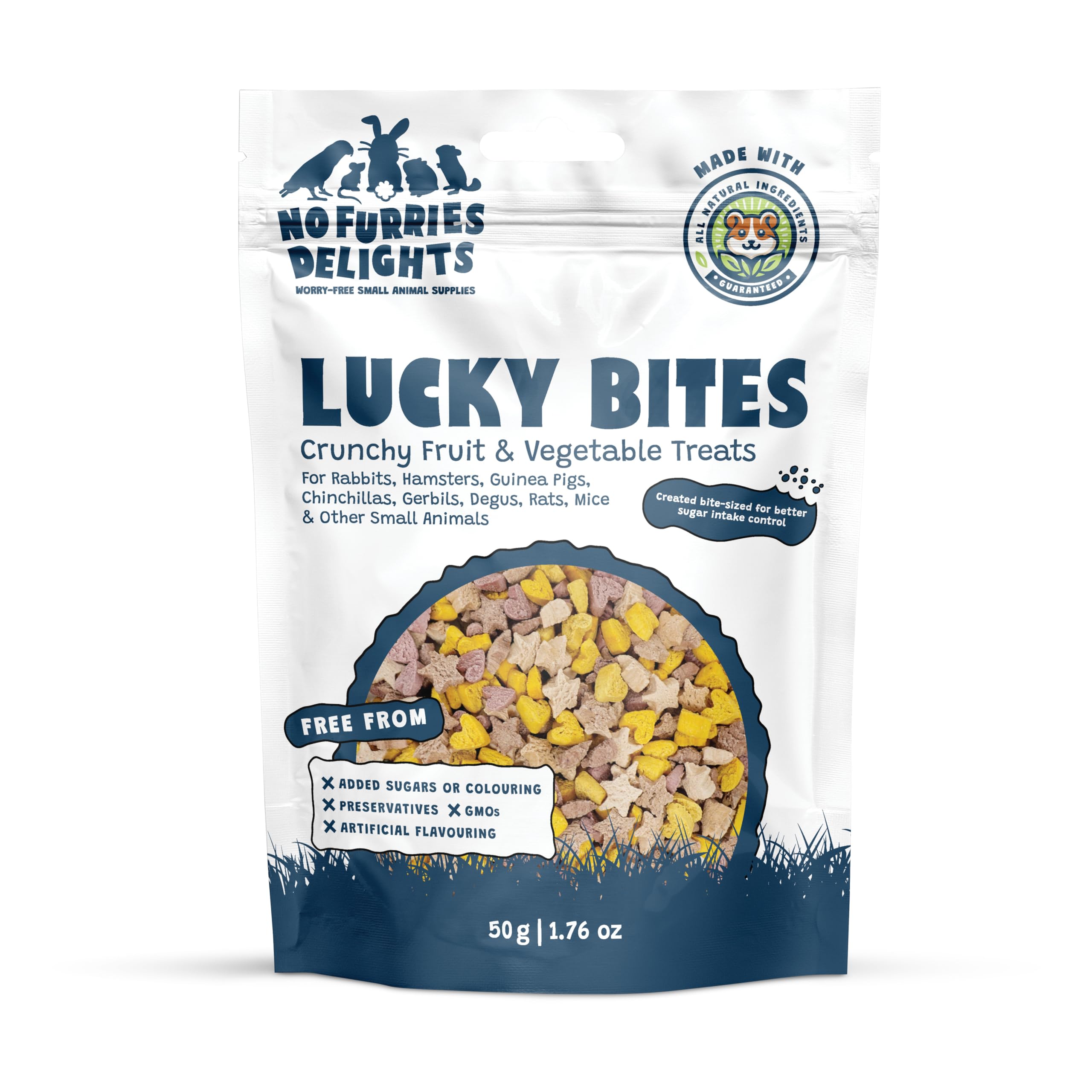 No Furries Delights Treats, 100% All Natural Mini Bites for Rabbit Hamster Guinea Pig Chinchilla Pet Rat Mice Gerbil Bird Healthy Enrichment Bonding