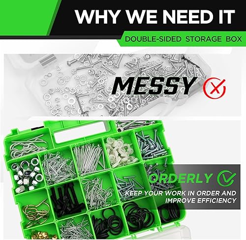 Miniatura 9 de Organización de almacenamiento portátil con doble bloqueo seguro, compartimento extraíble para contenedores multiusos, caja de herramientas