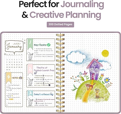 Miniatura 143 de Taja - Cuaderno de espiral forrado para trabajo, 300 páginas gruesas B5 (7.1 x 10 pulgadas), con rayas universitarias para escritura, tomar notas