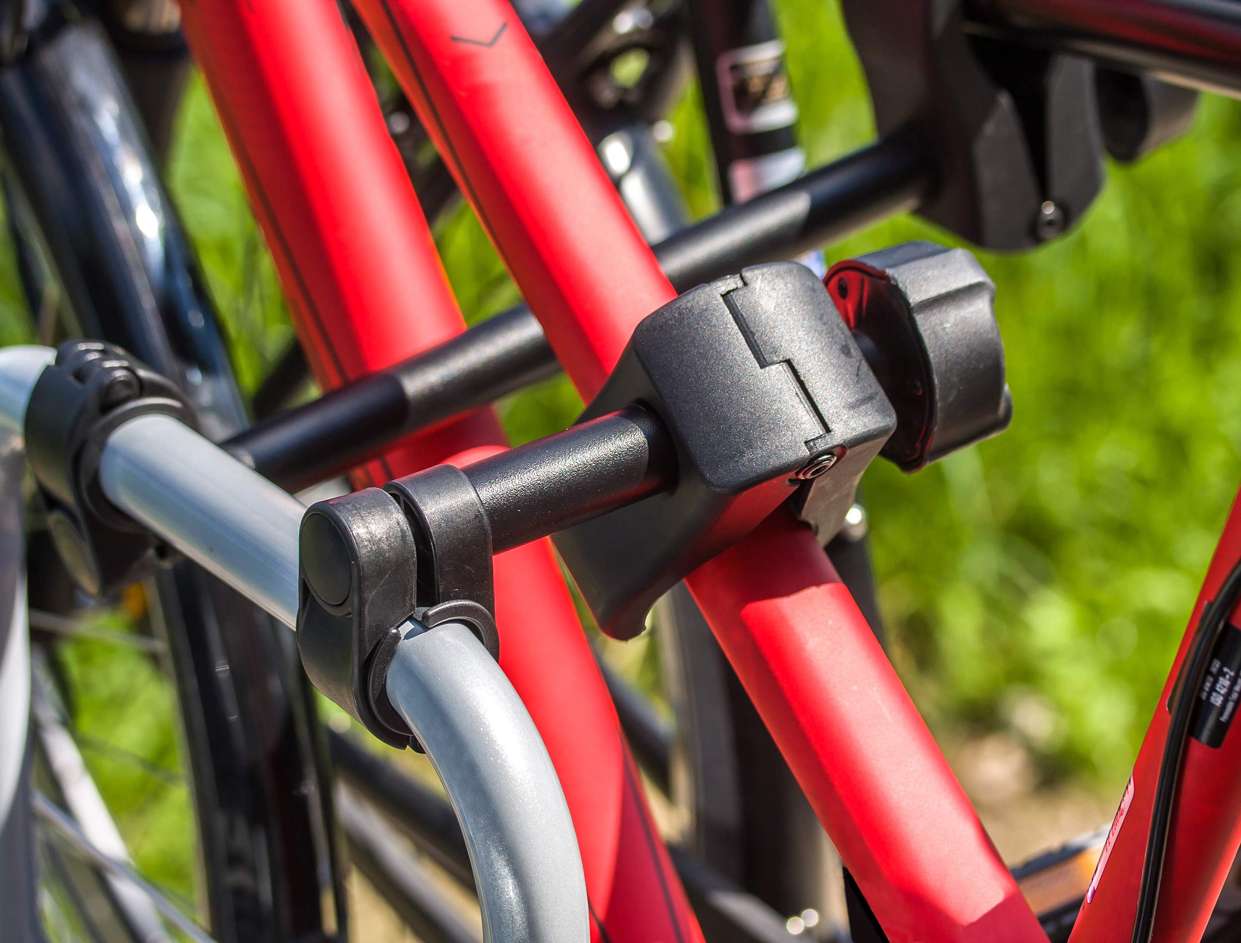 EUFAB Portabici 11510 JAKE, adatto per e-bike, parzialmente premontato, espandibile, protezione antifurto, per 2 biciclette, per gancio di rimorchio