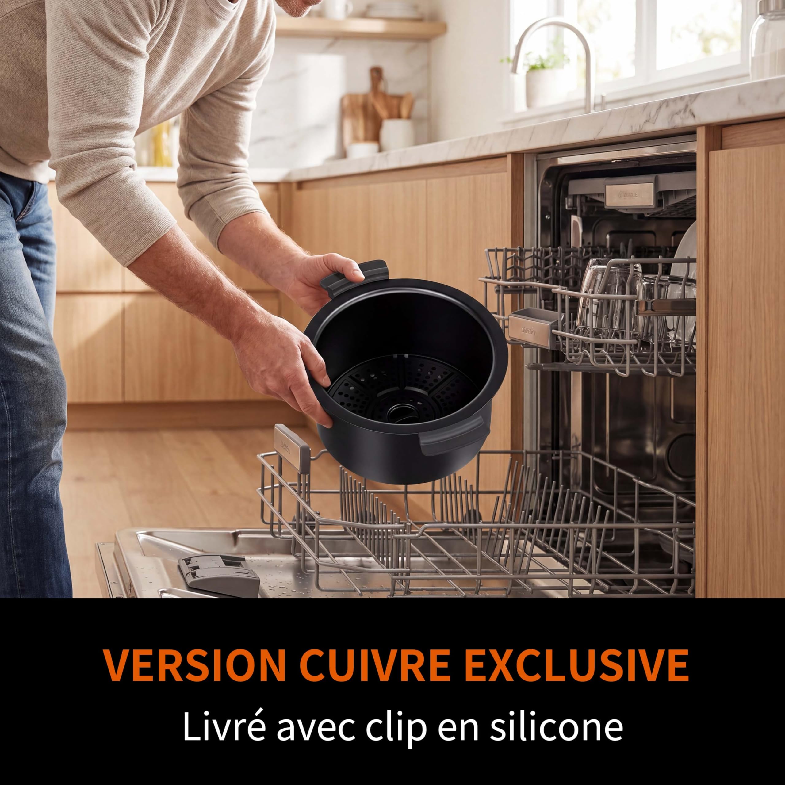 Air Fryer 5L,Friteuse sans huile portable,Diététique,avec Ecran Tactile Digital,Fenêtre de Visualisation,Repas complet, synchronisation, Économie d'énergie (Noir)