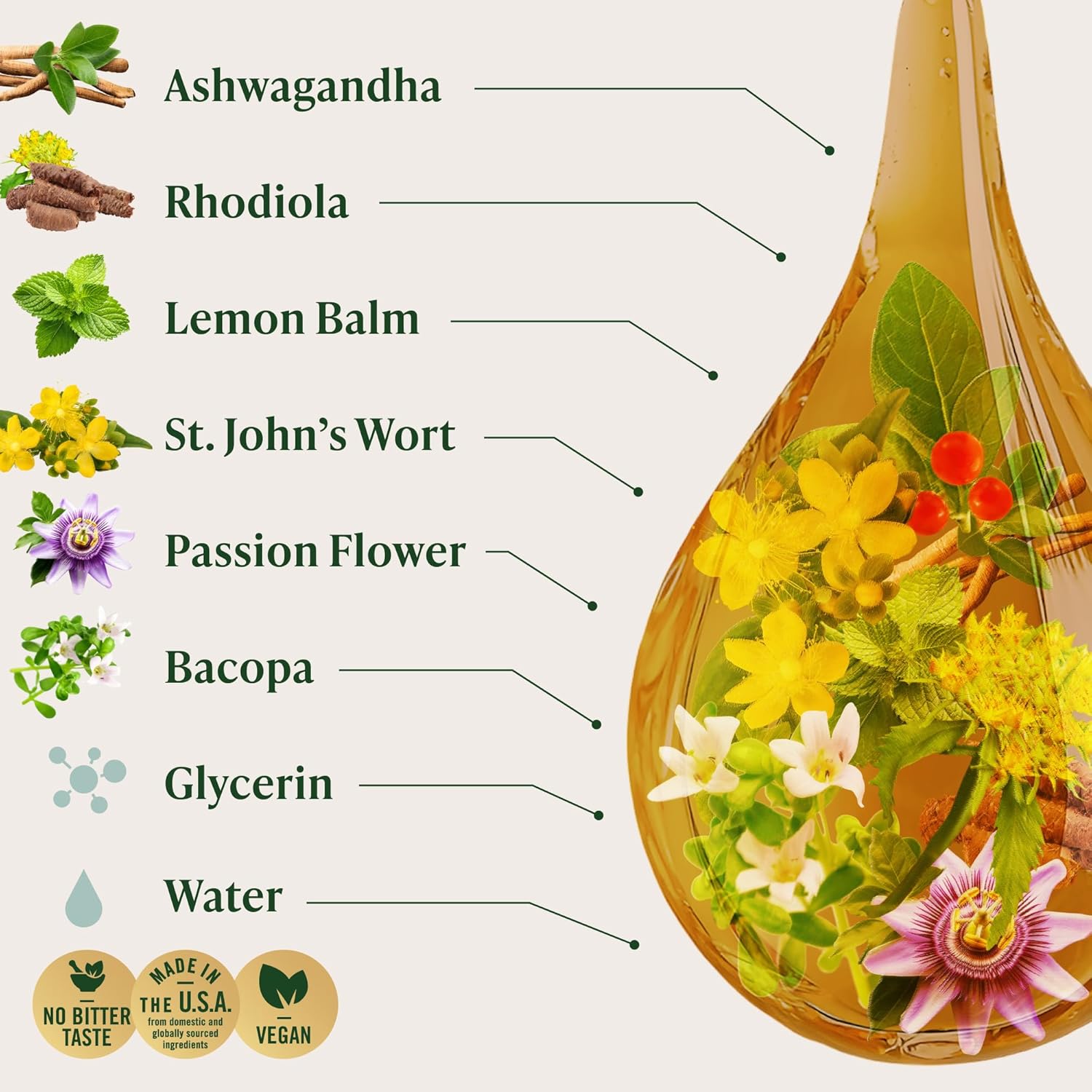 HERBAMAMA Mood Support Supplement - Vegan Calmness & Relaxation Support with Ashwagandha - Non-GMO, Alcohol & Sugar-Free Tincture, 28-Day Supply - Image 4