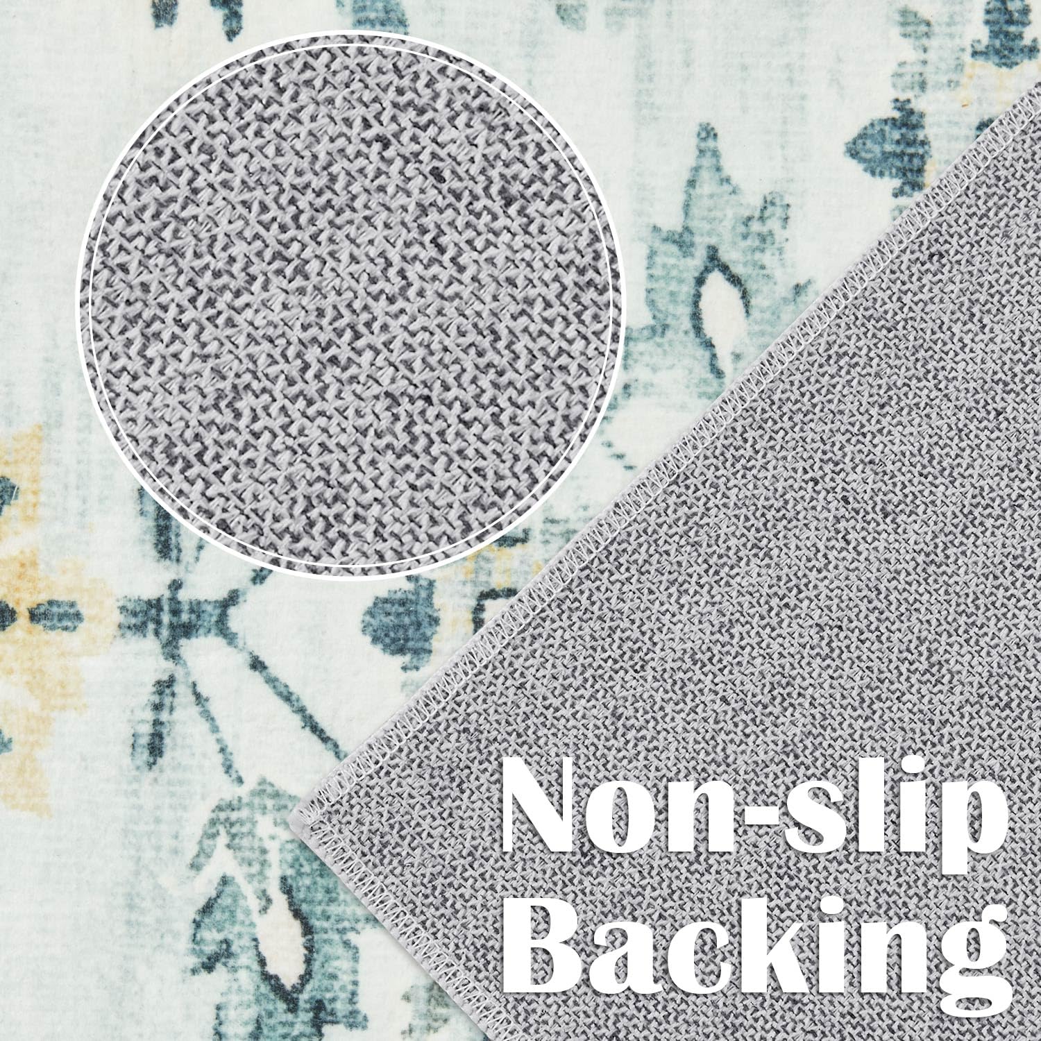 jinchan Area Rug 4x6 Washable Rug Vintage Rug Indoor Floor Print Distressed Carpet Blue Multi Accent Rug Lightweight Kitchen Living Room Bedroom Dining Room