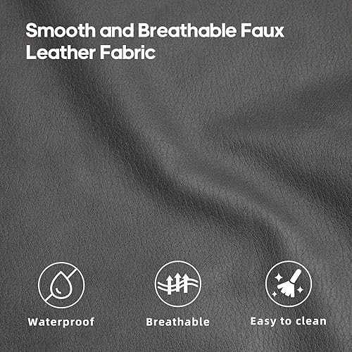 Miniatura 5 de LLappuil Módulo central de sofá modular con almacenamiento para sofá modular personalizable, silla sin brazos, moderna tela de piel sintética (gris