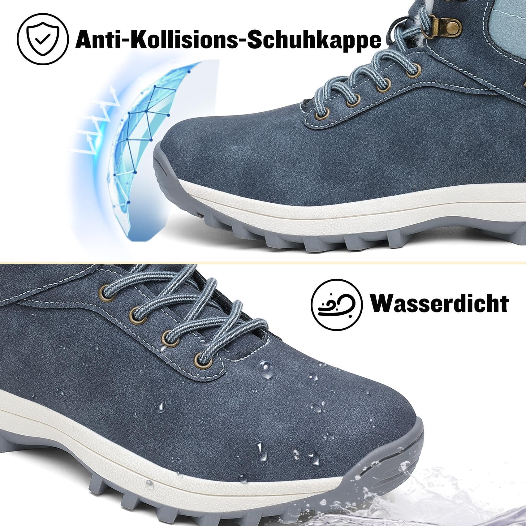 Mishansha Uomo Scarpe Invernali Donna Stivali da Neve Calda Impermeabili Outdoor Sneakers da Trekking Taglia 36-48 EU