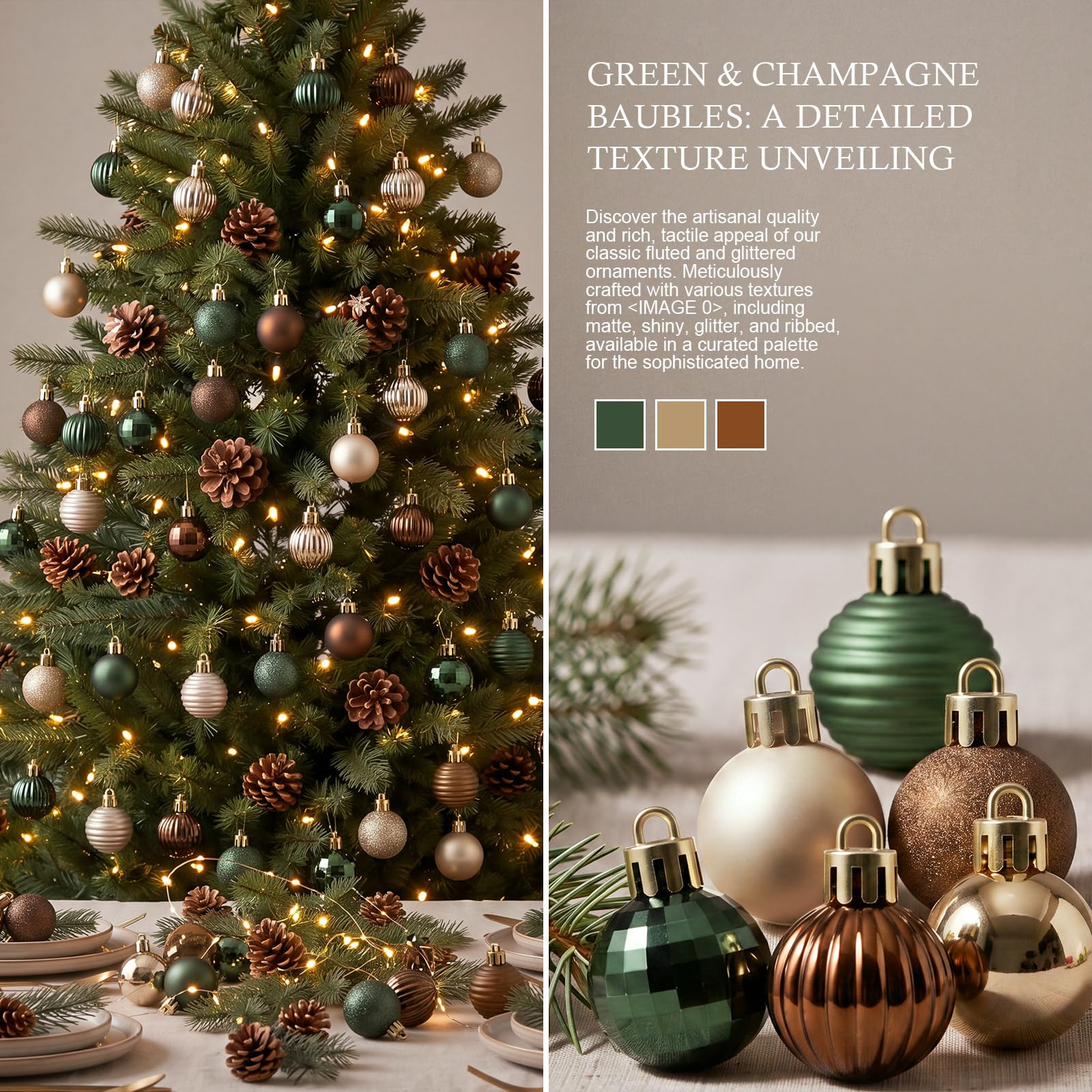 Xuhal 240 mini ornamenti a sfera di Natale in stile vintage