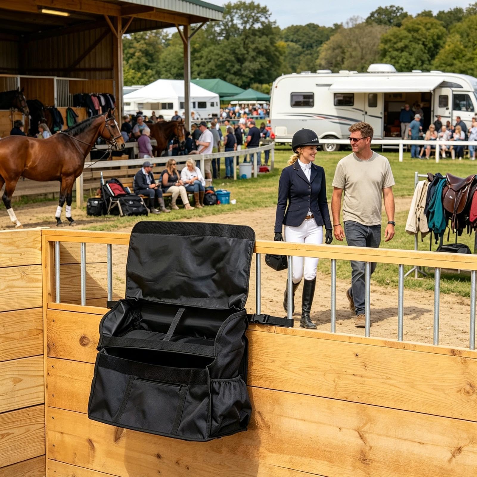 Organizador De Suministros Aseo Equino Organizador Almacenaje Impermeable | Bolsa Frontal De Establo Para Caballo Para Establo, Cepillos, Exterior, Granja, Remolque Y