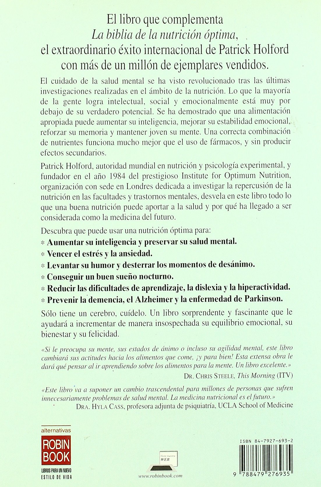 Nutricion Optima Para La Mente/ Optimal Nutrition for the Mind